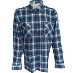 Overhemd flanel ruit navy/lightbleu -des.2-XL