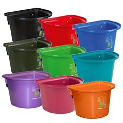 Voerbak halfrond+ophangh.zwart 12ltr