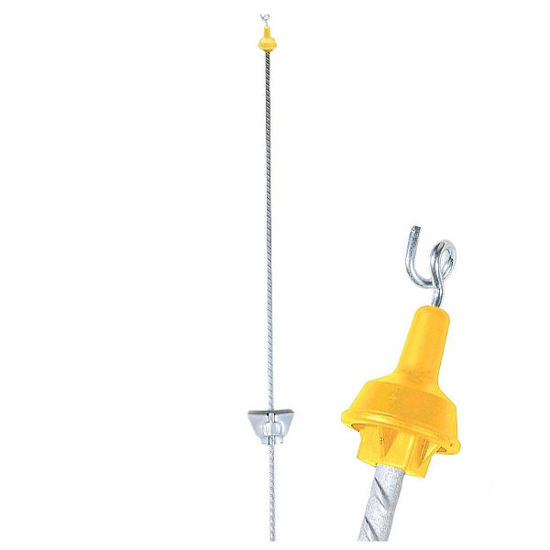 Rantsoenpaal ovaal veerstaal met krulisolator -MM-