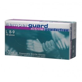 Melkershandschoen L Semp. blauw nitril poedervrij