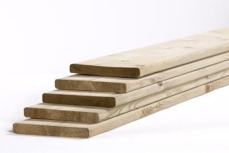 Planken 2,2 x 15 cm, per mtr. (4,8m)
