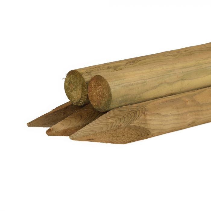 Palen Grenen gefraisd 180 x 8,5 groen impr.