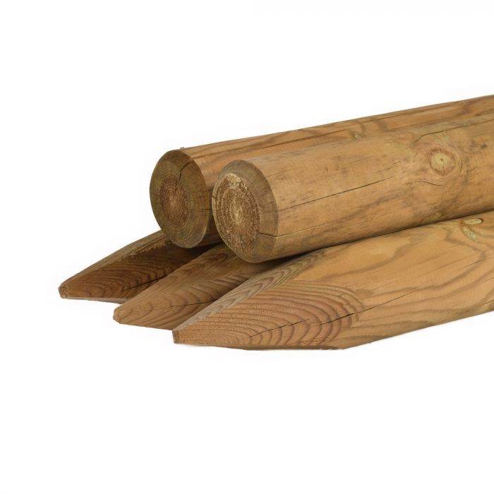 Palen Grenen gefraisd 200 x 9,5 groen impr.