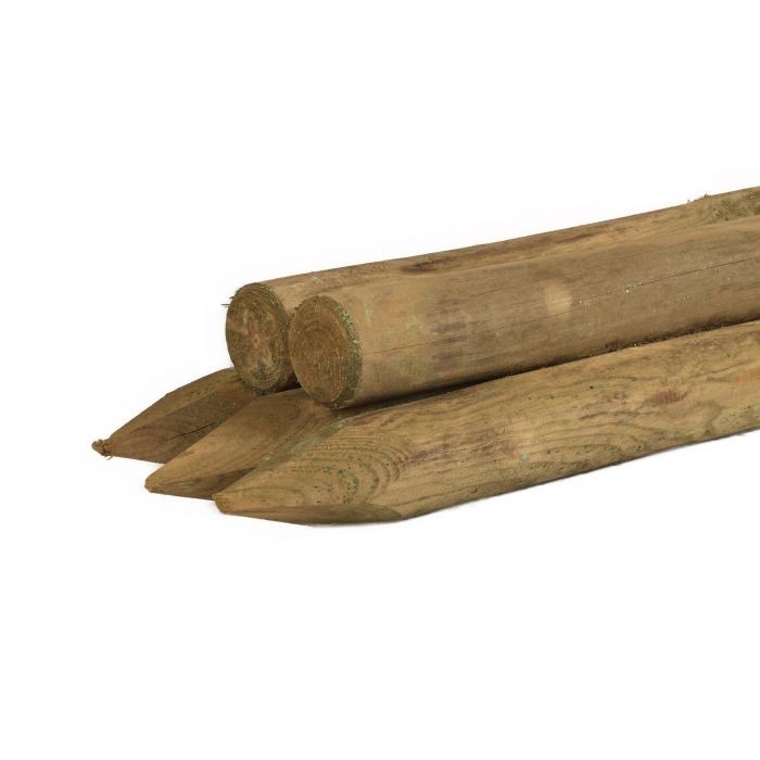 Palen Grenen gefraisd 200 x 7,5 groen impr.