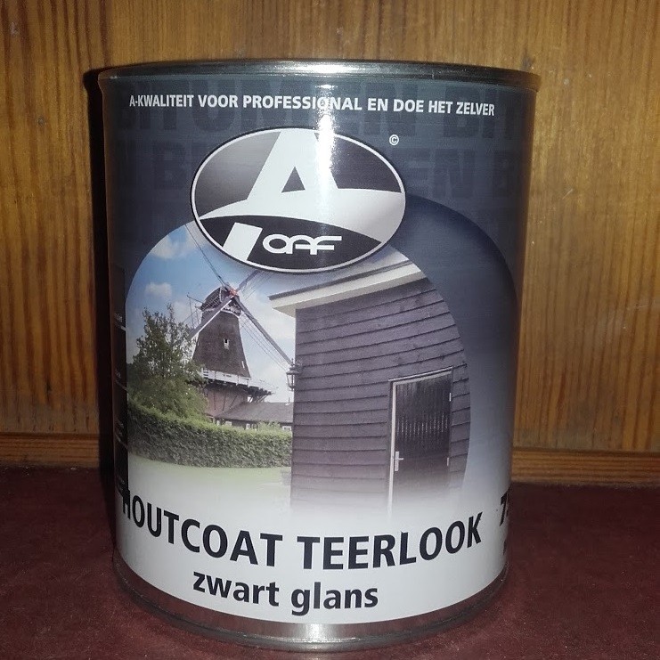 Houtc. teerlook zwart glans 750ml