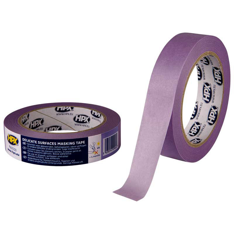 afplakband Masking tape UV paars 50m 25mm